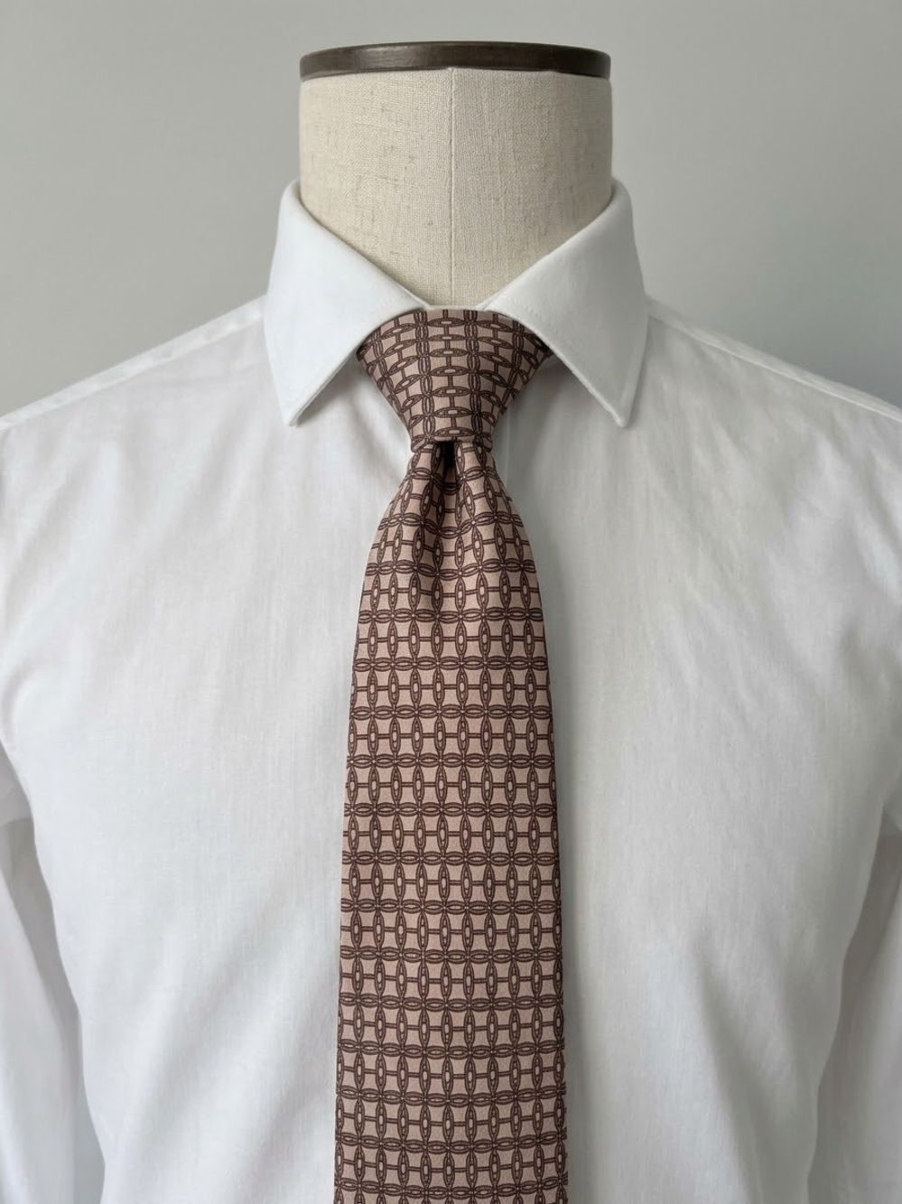 Gucci Men's Geometric Tie in Brown & Pink